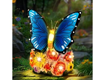 Linkax Tuinfiguren op zonne-energie, vlinder, tuindecoratie voor buiten, met ledlicht, verjaardagscadeau voor vrouwen, vriendin, paasgeschenken, volwassenen, thuis, balkon, decoratie, moederdagcadeau