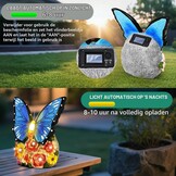 Linkax Tuinfiguren op zonne-energie, vlinder, tuindecoratie voor buiten, met ledlicht, verjaardagscadeau voor vrouwen, vriendin, paasgeschenken, volwassenen, thuis, balkon, decoratie, moederdagcadeau