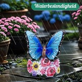 Linkax Tuinfiguren op zonne-energie, vlinder, tuindecoratie voor buiten, met ledlicht, verjaardagscadeau voor vrouwen, vriendin, paasgeschenken, volwassenen, thuis, balkon, decoratie, moederdagcadeau