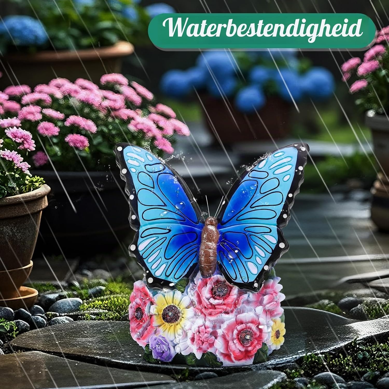 Linkax Tuinfiguren op zonne-energie, vlinder, tuindecoratie voor buiten, met ledlicht, verjaardagscadeau voor vrouwen, vriendin, paasgeschenken, volwassenen, thuis, balkon, decoratie, moederdagcadeau