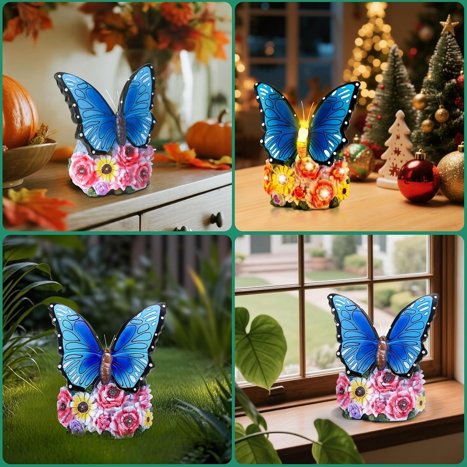 Linkax Tuinfiguren op zonne-energie, vlinder, tuindecoratie voor buiten, met ledlicht, verjaardagscadeau voor vrouwen, vriendin, paasgeschenken, volwassenen, thuis, balkon, decoratie, moederdagcadeau