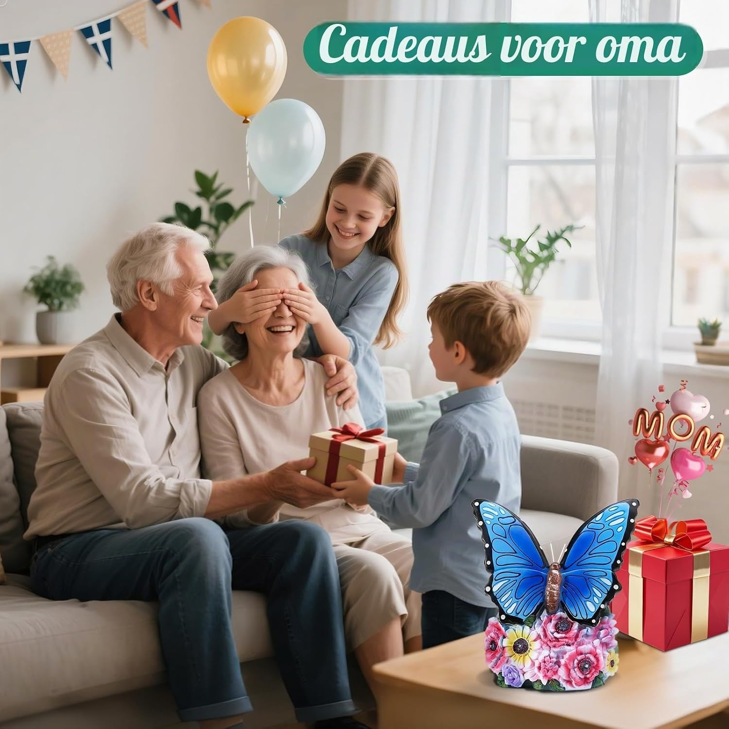 Linkax Tuinfiguren op zonne-energie, vlinder, tuindecoratie voor buiten, met ledlicht, verjaardagscadeau voor vrouwen, vriendin, paasgeschenken, volwassenen, thuis, balkon, decoratie, moederdagcadeau