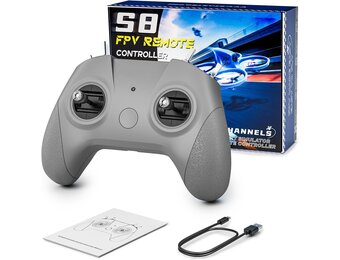 S8 Pro RC vlucht simulator afstandsbediening, 8 kanalen FPV drone game-controller voor PhoenixRC/Realflight/FreeRider/DJI Virtual Flight, type-C naar Type-C/OTG, beginners pilotentrainingen ervaring