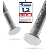 MEISENBERG Douchegordijnstang zonder boren - Verstelbaar 210-260 cm - Grijs - 25 mm