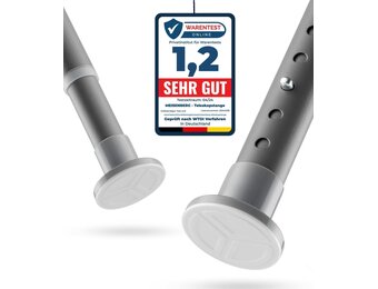 MEISENBERG Douchegordijnstang zonder boren - Verstelbaar 210-260 cm - Grijs - 25 mm