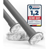 MEISENBERG Douchegordijnstang zonder boren - Verstelbaar 210-260 cm - Grijs - 25 mm