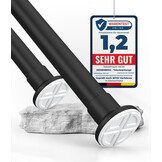 MEISENBERG Douchegordijnstang zonder boren - Verstelbaar 210-260 cm - Grijs - 25 mm