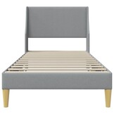 vidaXL Bedframe Effen met hoofdeinde Lichtgrijs 90 x 200 cm Stof