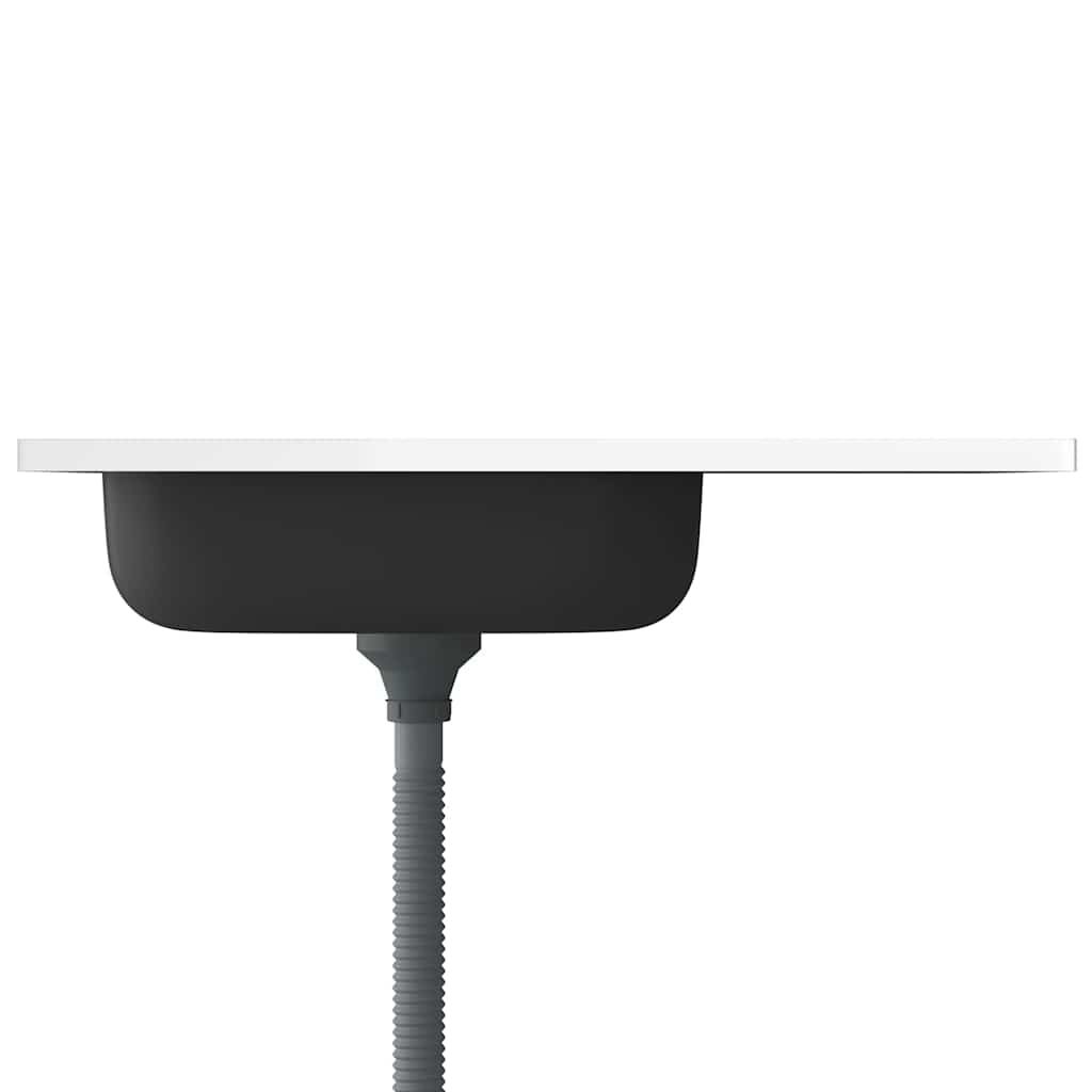 vidaXL Gootsteen met afvoerset 800x500x155 mm roestvrij staal zilver