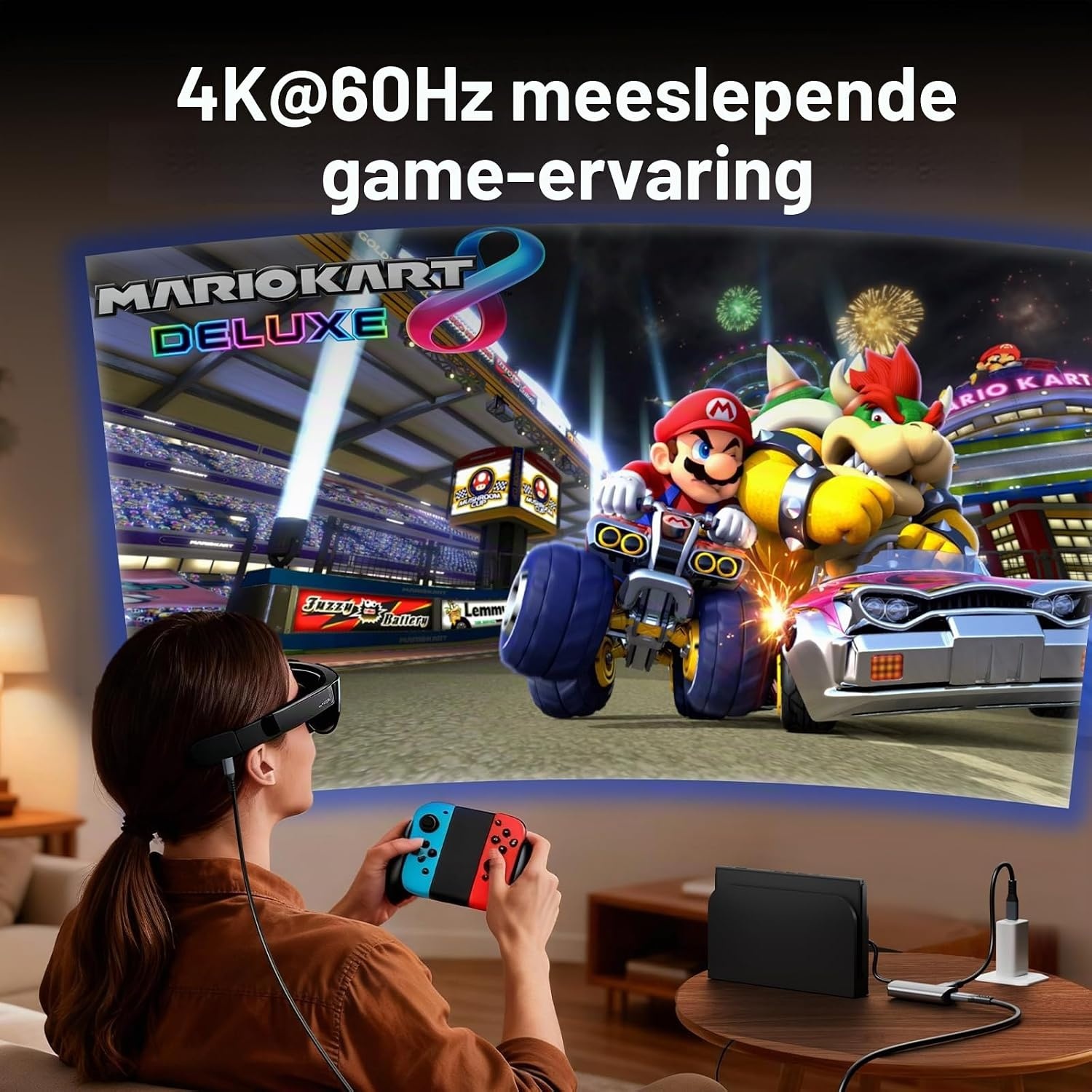 HDMI naar USB C-adapter voor AR-bril - 4K @60Hz HDMI-bron naar USB-C Display Converter, aluminium behuizing, voor PS5/4, Xbox, Switch, laptop, Fire TV Cube naar XREAL, Rokid, RayNeo, Viture, draagbare