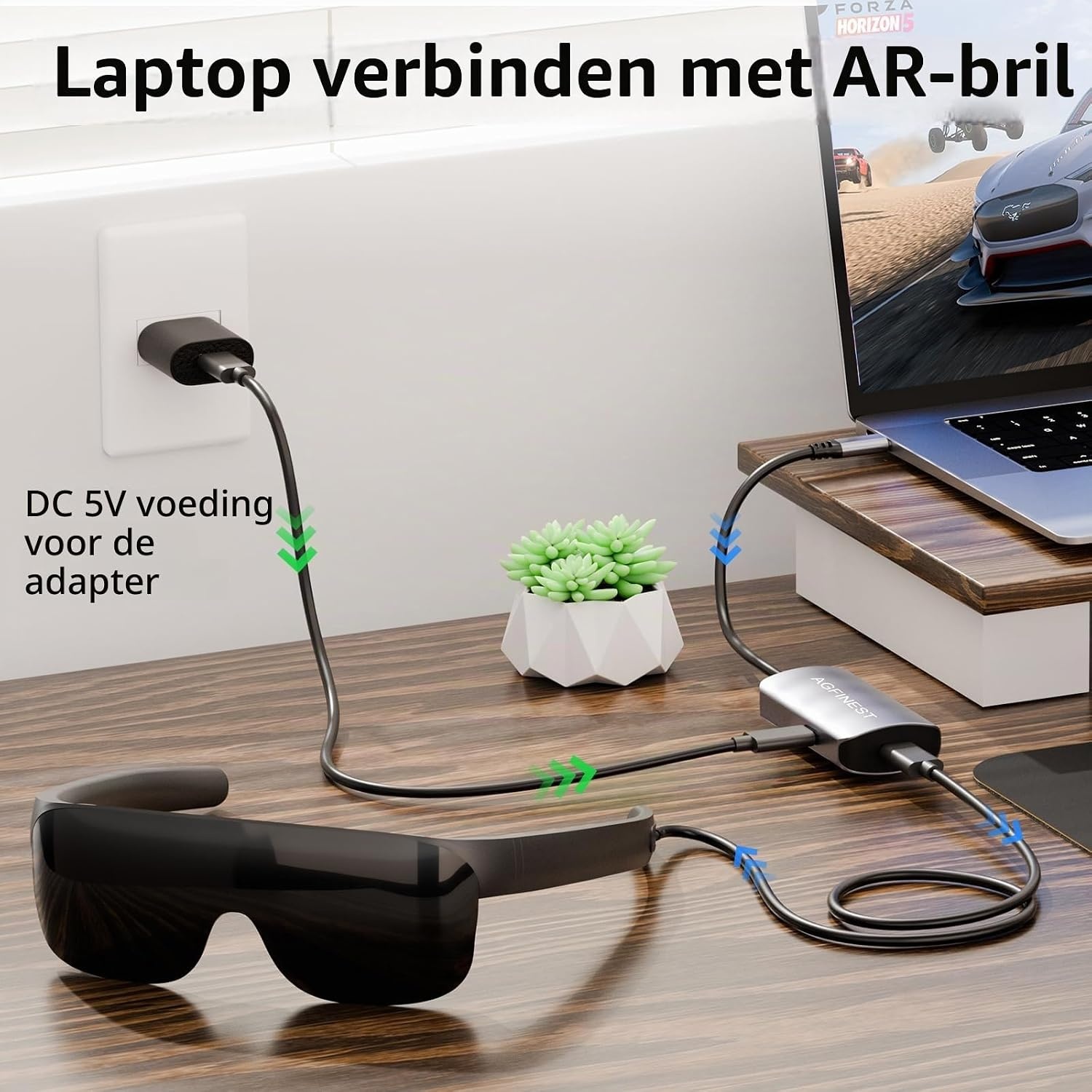 HDMI naar USB C-adapter voor AR-bril - 4K @60Hz HDMI-bron naar USB-C Display Converter, aluminium behuizing, voor PS5/4, Xbox, Switch, laptop, Fire TV Cube naar XREAL, Rokid, RayNeo, Viture, draagbare