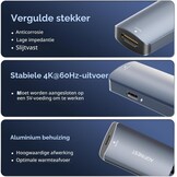 HDMI naar USB C-adapter voor AR-bril - 4K @60Hz HDMI-bron naar USB-C Display Converter, aluminium behuizing, voor PS5/4, Xbox, Switch, laptop, Fire TV Cube naar XREAL, Rokid, RayNeo, Viture, draagbare