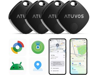 ATUVOS Smart Tag Pro - Bluetooth Tracker voor Apple Zoek mijn & Google Zoek mijn apparaat - 2 Pack