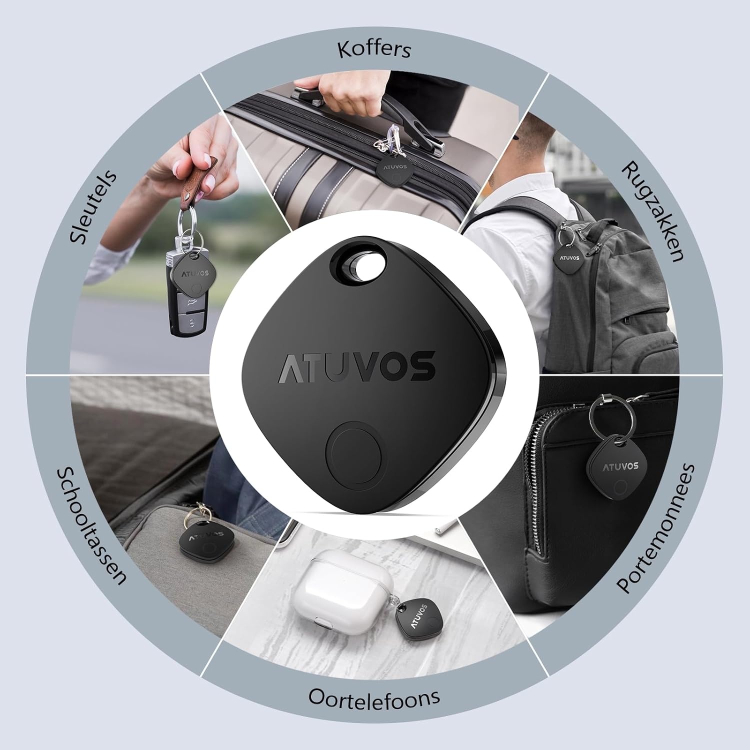 ATUVOS Smart Tag Pro - Bluetooth Tracker voor Apple Zoek mijn & Google Zoek mijn apparaat - 2 Pack