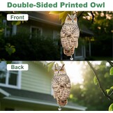 Lifreer 4 STKS Reflecterende Bird Scarer Apparaten Uil Opknoping Decoratie Nep Controle Apparaat met Reflecterende Tape om Vogels Weg Van Tuin Patio Zwembad te schrikken