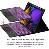 ROOFEI For Xiaomi Pad 7/Pad 7 Pro 11.2 Inch Case with Keyboard: 7-Colour Lighting, Smart Touchpad, Removable QWERTZ Layout Keyboard Case with Pen Holder for Xiaomi Pad 7/Pad 7 Pro 11.2 Inch 2024