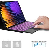 ROOFEI For Xiaomi Pad 7/Pad 7 Pro 11.2 Inch Case with Keyboard: 7-Colour Lighting, Smart Touchpad, Removable QWERTZ Layout Keyboard Case with Pen Holder for Xiaomi Pad 7/Pad 7 Pro 11.2 Inch 2024