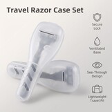 2Pcs Clear Draagbare Reizen Mannen Handleiding Scheermes Protector Plastic Doos Cover Container Opslag Scheerapparaat Houder Protector Case Organizer, Compact Ttravel Scheermes Protector Mannen