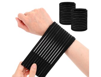 Ouligay 2 stuks elastische polsbandages sport handbandage pols polsbandage ademende klittenbandsluiting polssteun voor fitnessstudio tennis krachttraining mannen vrouwen