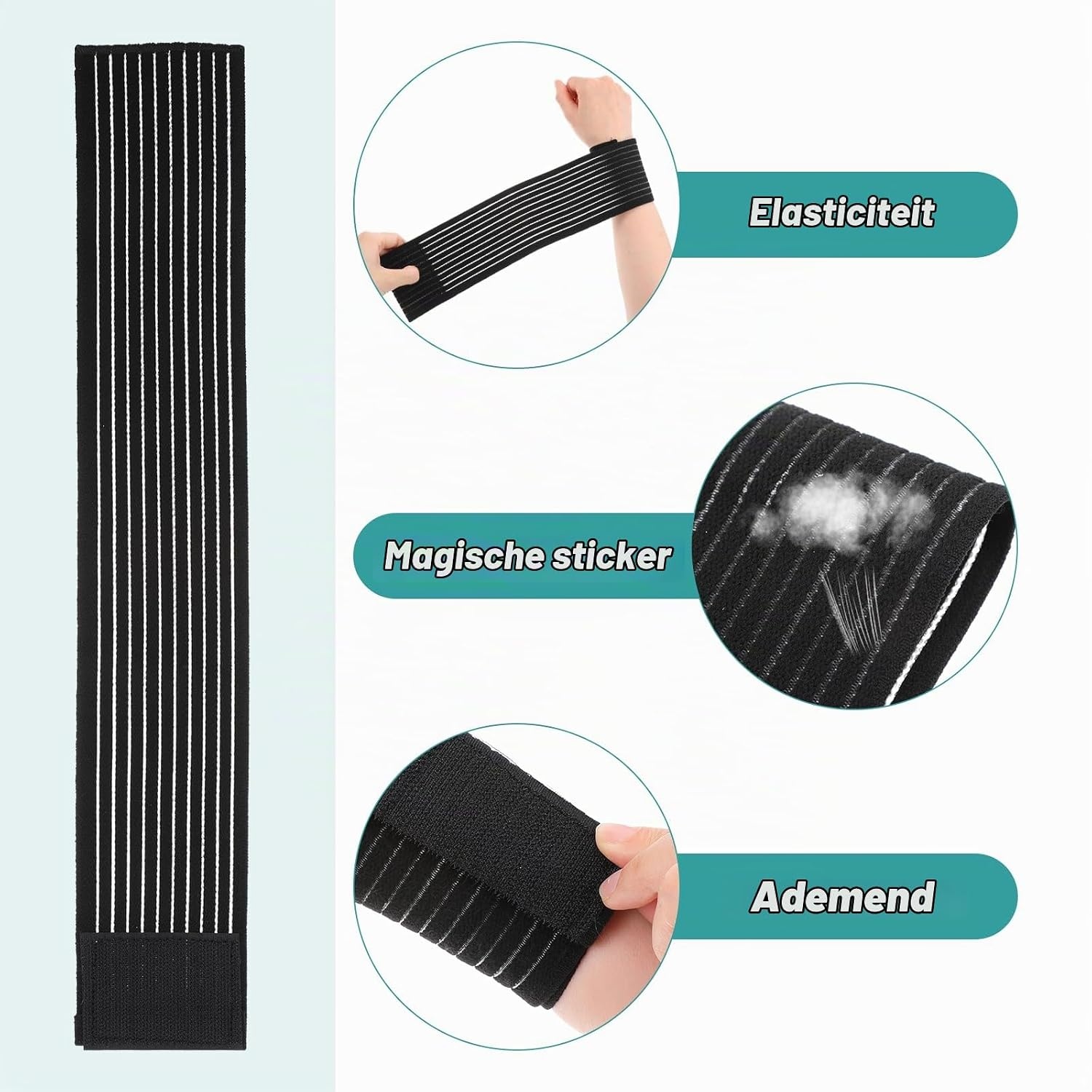 Ouligay 2 stuks elastische polsbandages sport handbandage pols polsbandage ademende klittenbandsluiting polssteun voor fitnessstudio tennis krachttraining mannen vrouwen
