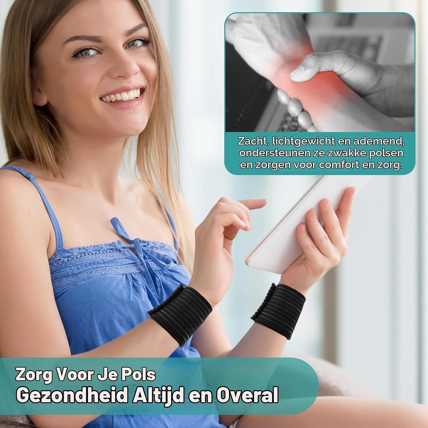 Ouligay 2 stuks elastische polsbandages sport handbandage pols polsbandage ademende klittenbandsluiting polssteun voor fitnessstudio tennis krachttraining mannen vrouwen
