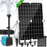 Zonnepomp voor vijver en fontein, 15 W, debiet 720 l/h, 5 m uittrekbare kabel, 4 sproeimodellen en filterzak, ideaal voor vijvers en waterinstallaties