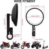 DREAMIZER Motor Stuurspiegels - 360° Draaibaar - E24 Gekeurd - Zwart - 22-25.4 mm