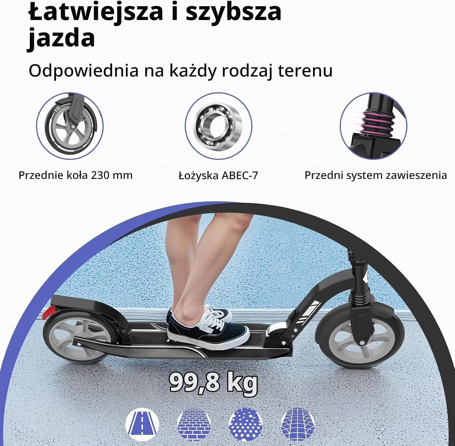 BELEEV V10 Step Zwart - 230 mm wielen - Opvouwbaar - Met LED-verlichting