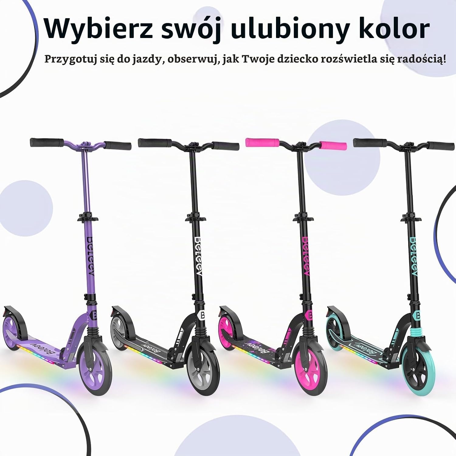BELEEV V10 Step Zwart - 230 mm wielen - Opvouwbaar - Met LED-verlichting