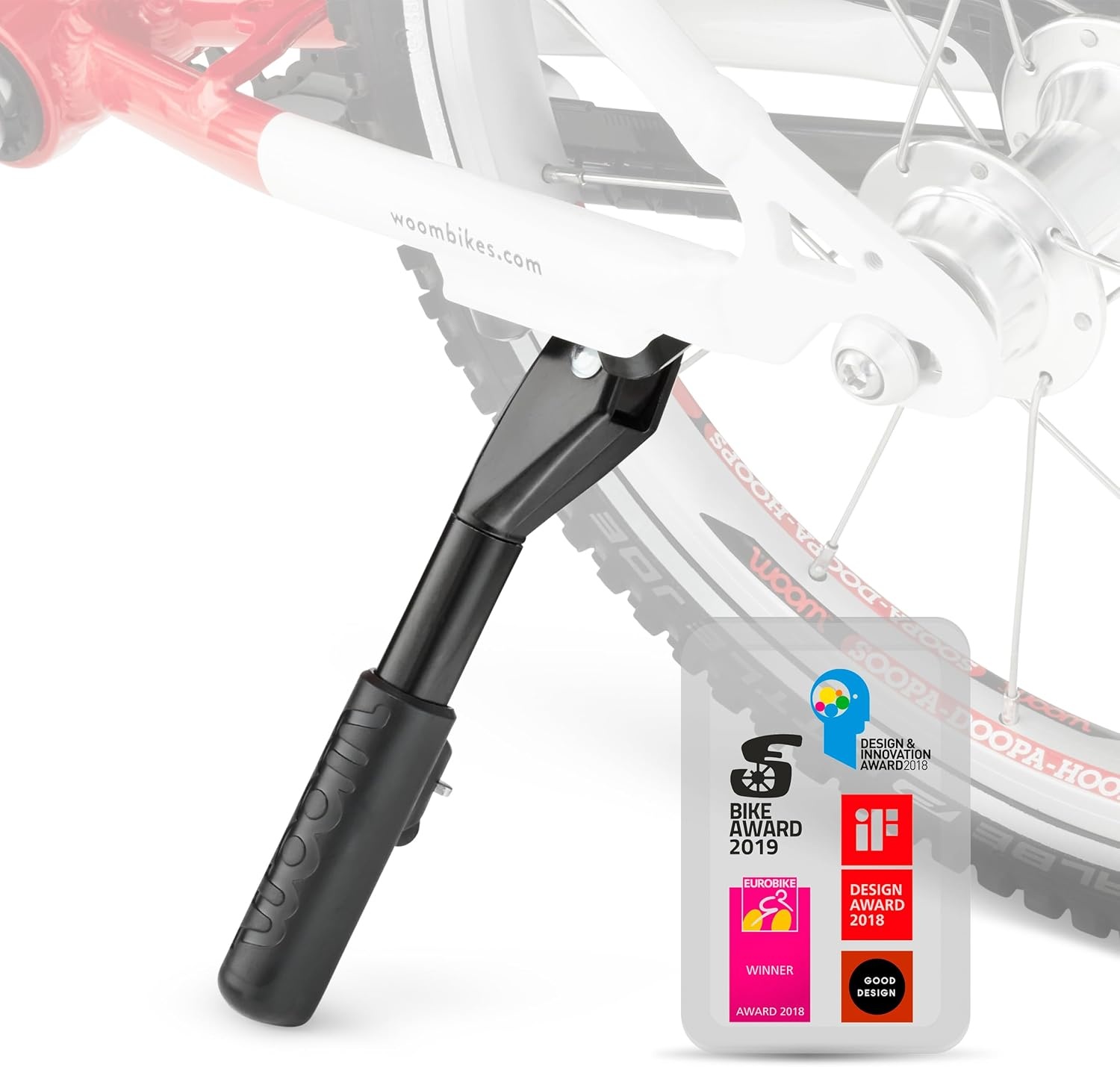 woom Kickstand Leggie zijstandaard voor kinderfiets zwart aluminium