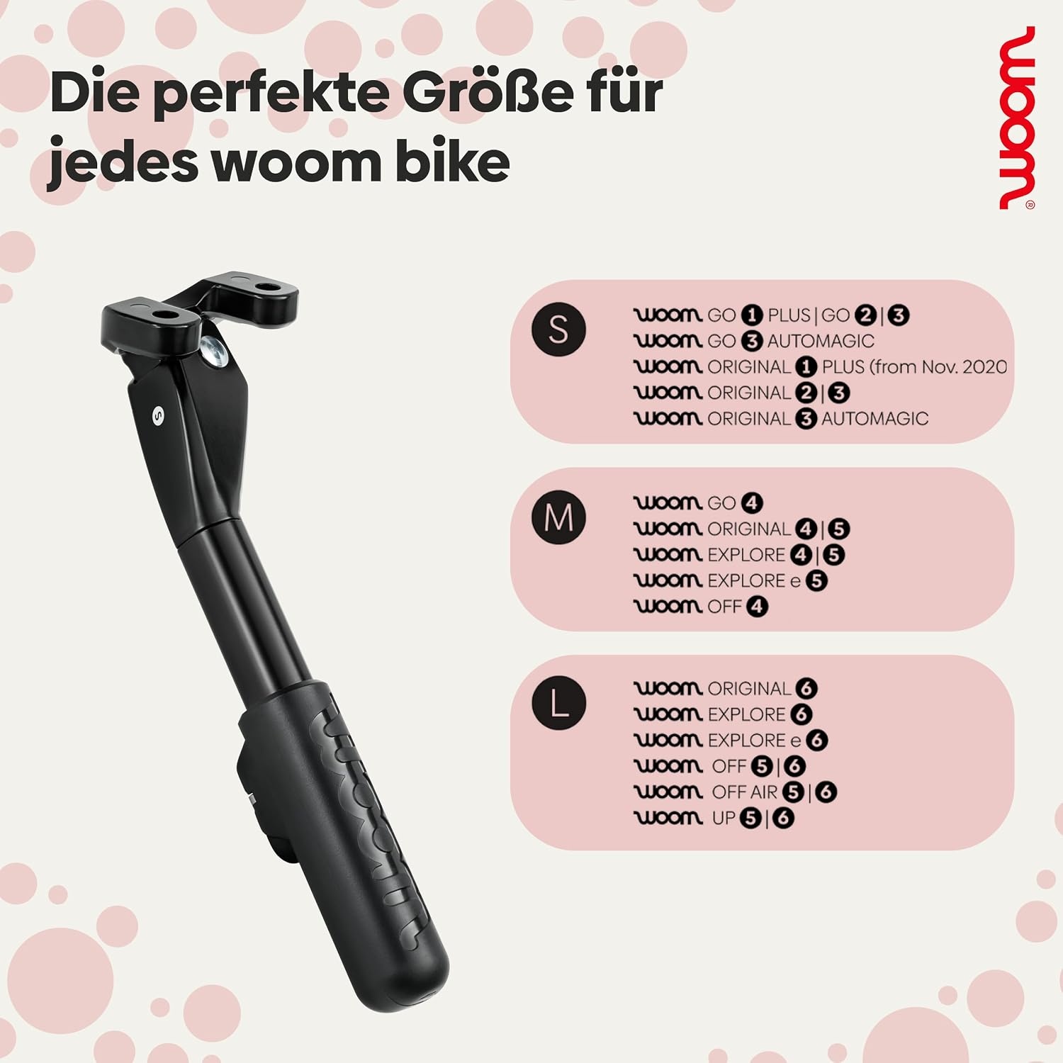 woom Kickstand Leggie zijstandaard voor kinderfiets zwart aluminium