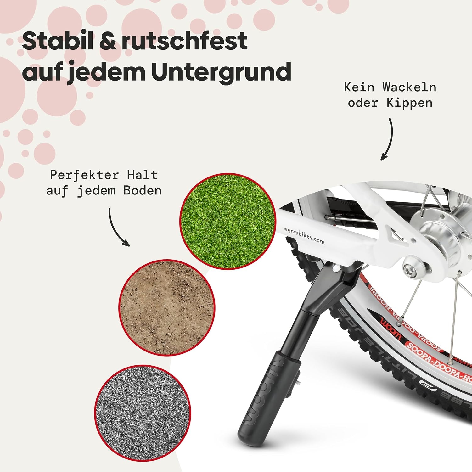 woom Kickstand Leggie zijstandaard voor kinderfiets zwart aluminium