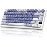 RK ROYAL KLUDGE M75 Azerty toetsenbord, draadloos BT5.0/2,4G USB-C, 75% mechanisch gamingtoetsenbord, OLED Smart Display, RGB-achtergrondverlichting, rood