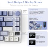 RK ROYAL KLUDGE M75 Azerty toetsenbord, draadloos BT5.0/2,4G USB-C, 75% mechanisch gamingtoetsenbord, OLED Smart Display, RGB-achtergrondverlichting, rood