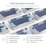 RK ROYAL KLUDGE M75 Azerty toetsenbord, draadloos BT5.0/2,4G USB-C, 75% mechanisch gamingtoetsenbord, OLED Smart Display, RGB-achtergrondverlichting, rood
