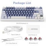 RK ROYAL KLUDGE M75 Azerty toetsenbord, draadloos BT5.0/2,4G USB-C, 75% mechanisch gamingtoetsenbord, OLED Smart Display, RGB-achtergrondverlichting, rood
