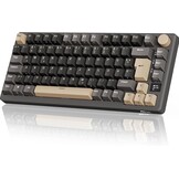 RK ROYAL KLUDGE M75 Azerty toetsenbord, draadloos BT5.0/2,4G USB-C, 75% mechanisch gamingtoetsenbord, OLED Smart Display, RGB-achtergrondverlichting, rood