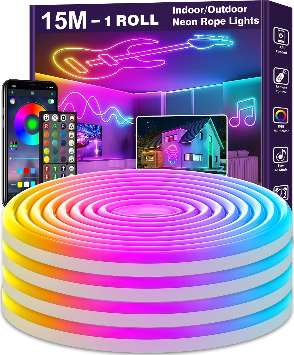 LED Neon Slinger 15m RGB Outdoor IP65 Waterdicht - App & Afstandsbediening