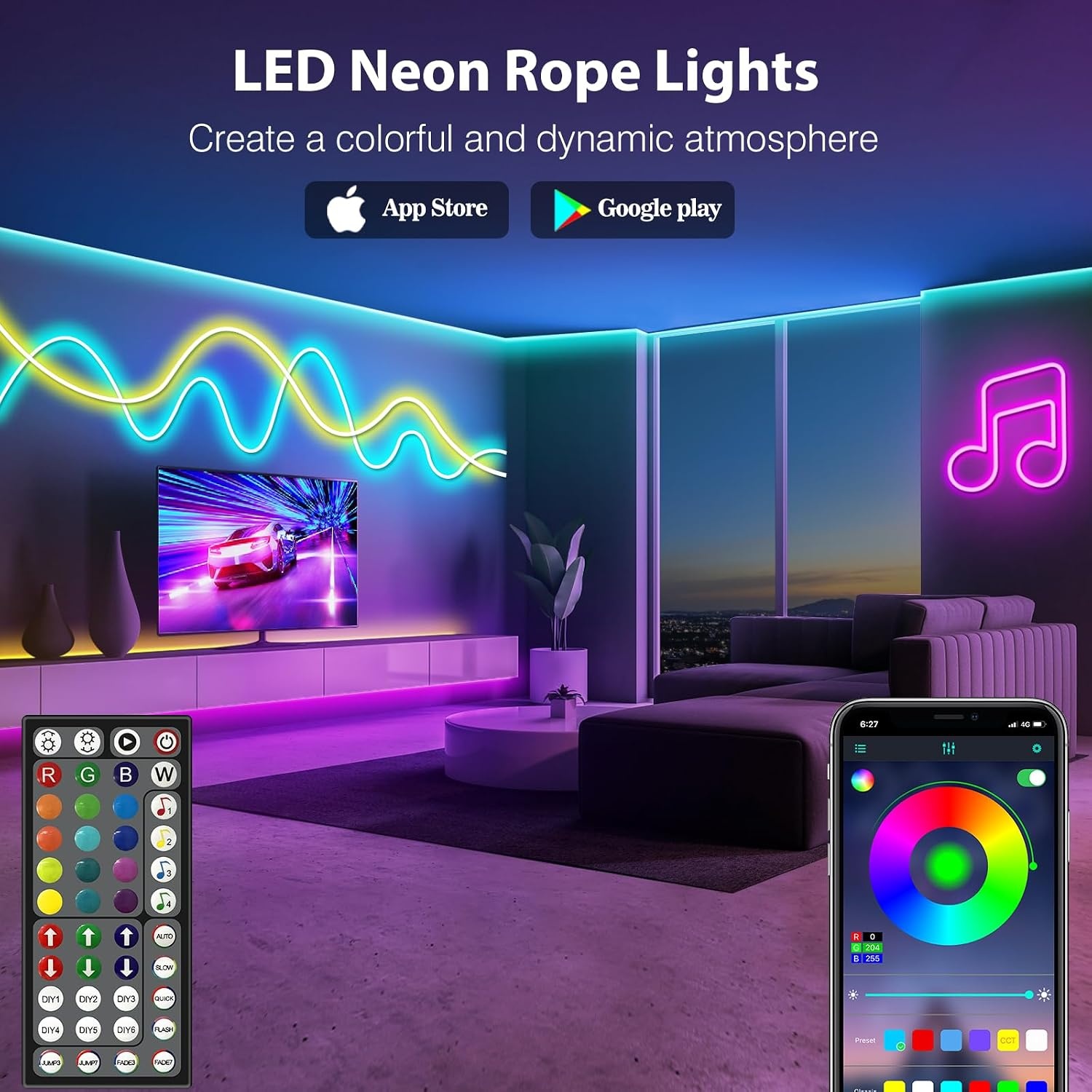 LED Neon Slinger 15m RGB Outdoor IP65 Waterdicht - App & Afstandsbediening