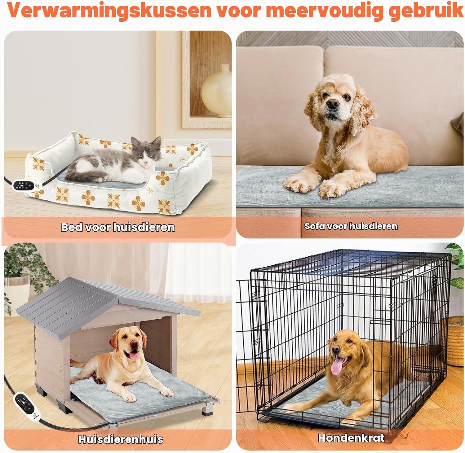 Elektrisch Verwarmingskussen Hond & Kat XL 90x60cm - 33% Korting