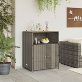 Grijze Rattan Kast met Plank 70x50x87 cm - 35% Korting