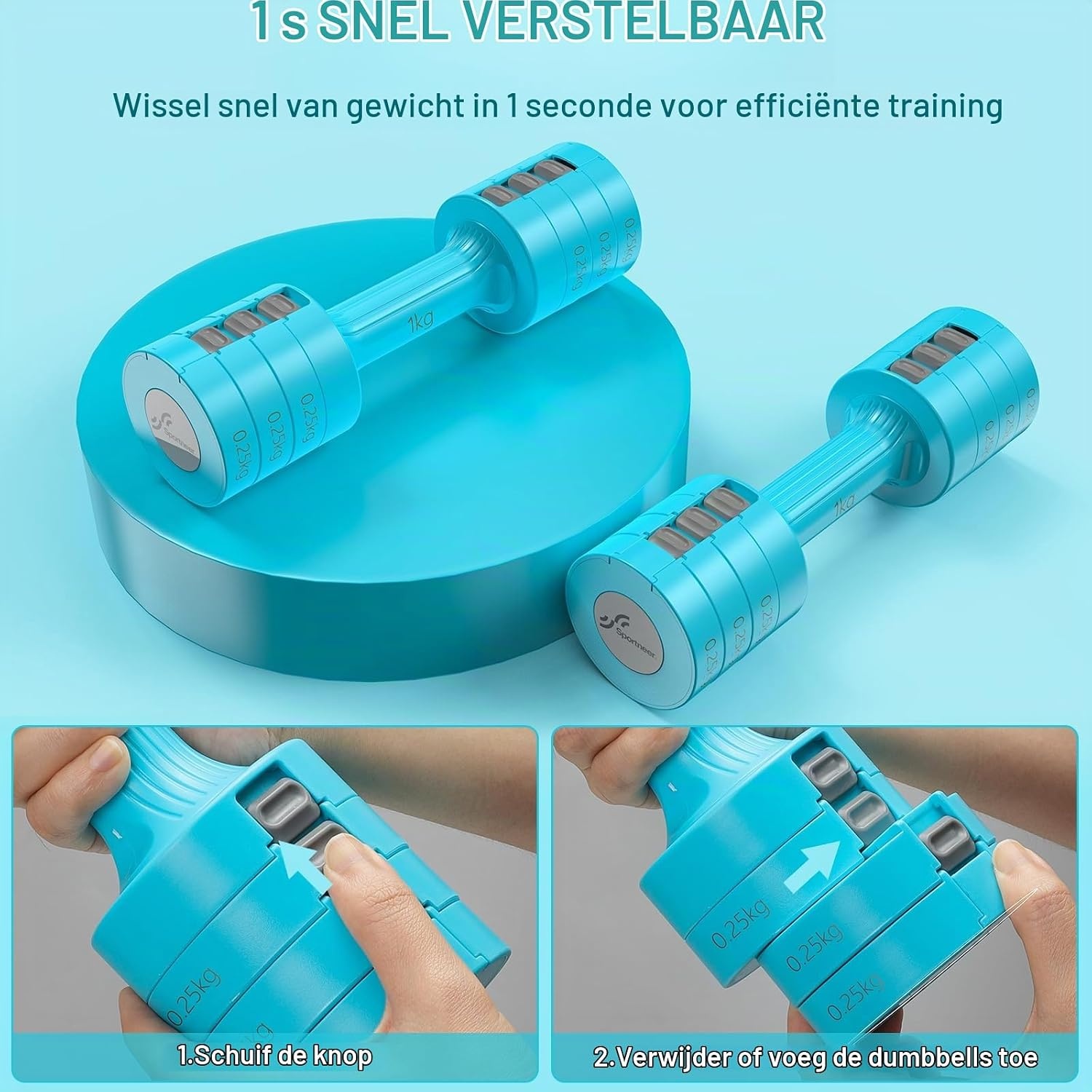 Verstelbare Halterset 2-5 kg met 32% Korting - Compact Fitness