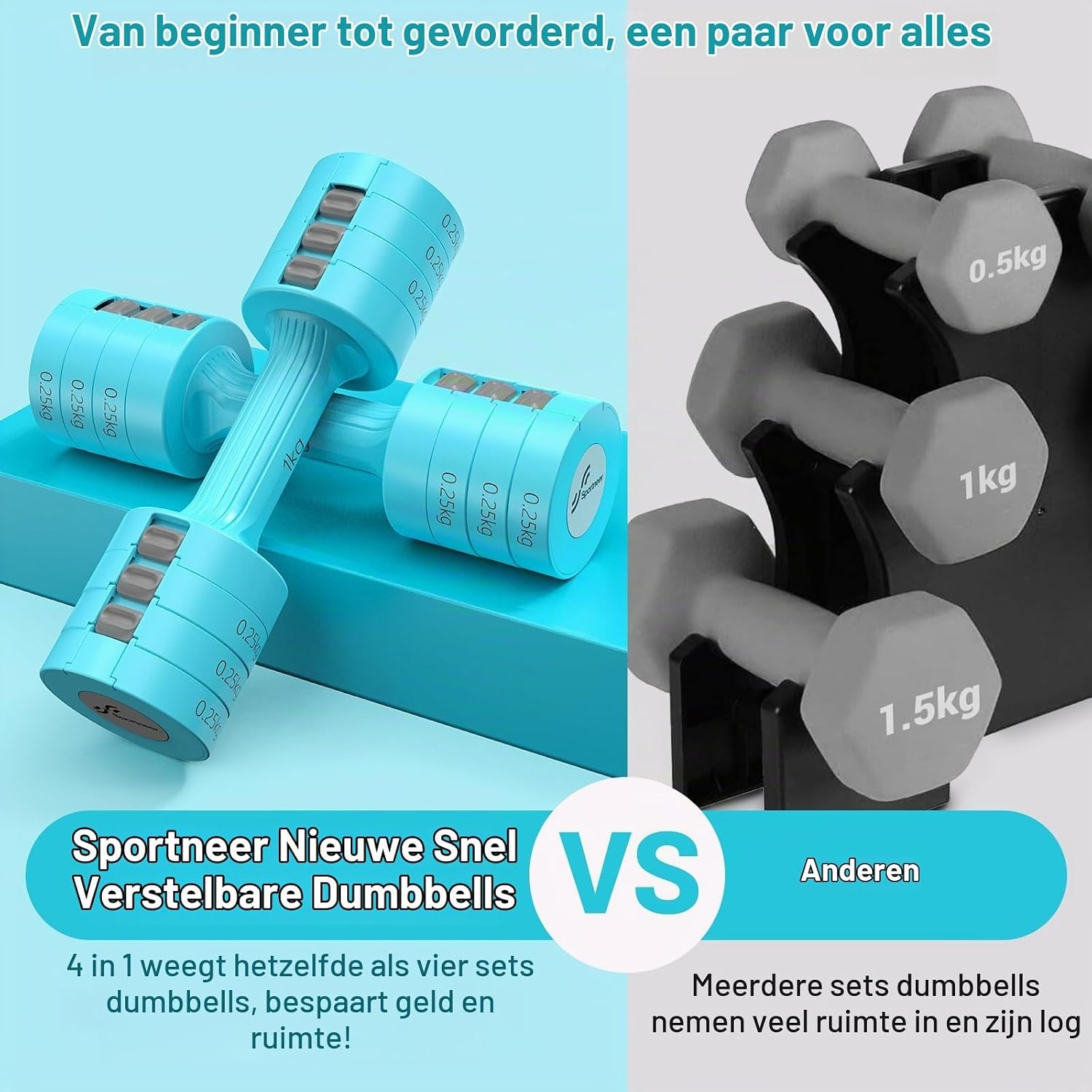 Verstelbare Halterset 2-5 kg met 32% Korting - Compact Fitness