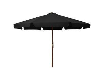 Zwarte Parasol met Houten Paal 330 cm - 54% Korting