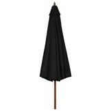 Zwarte Parasol met Houten Paal 330 cm - 54% Korting