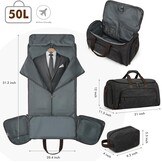 2-in-1 Kledingtas & Reistas 50L Zwart | Kreukvrij Vervoer