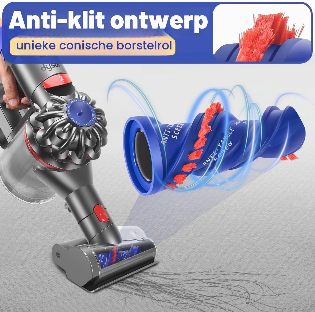Mini Anti-klitten Borstel voor Dyson (33% Korting)