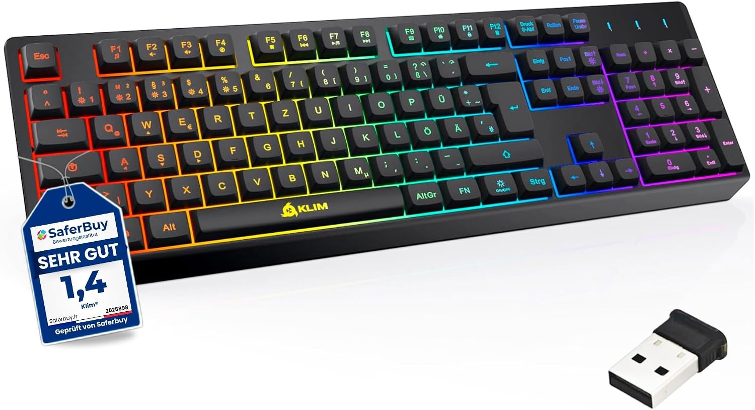 Gaming Toetsenbord Zwart QWERTZ DE RGB, 28% Korting