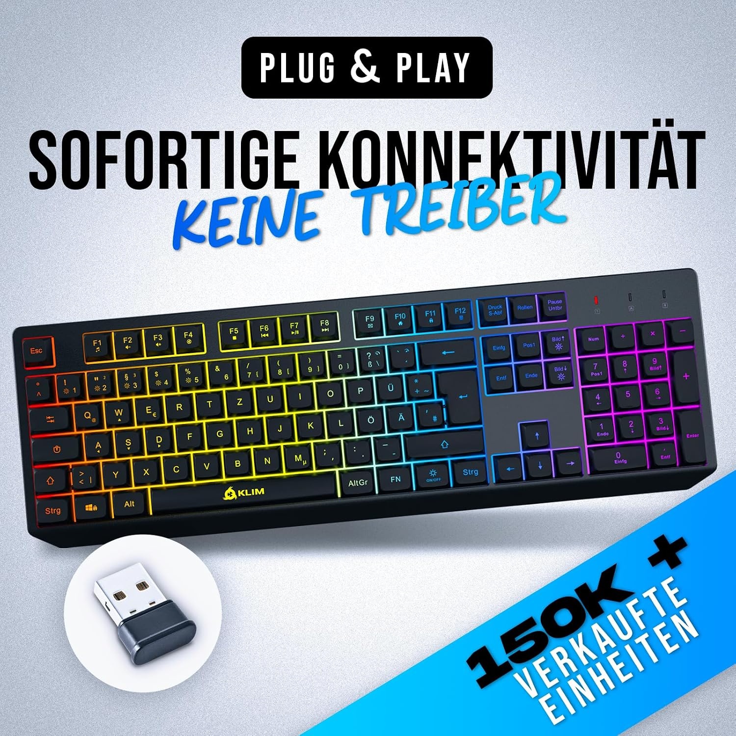 Gaming Toetsenbord Zwart QWERTZ DE RGB, 28% Korting