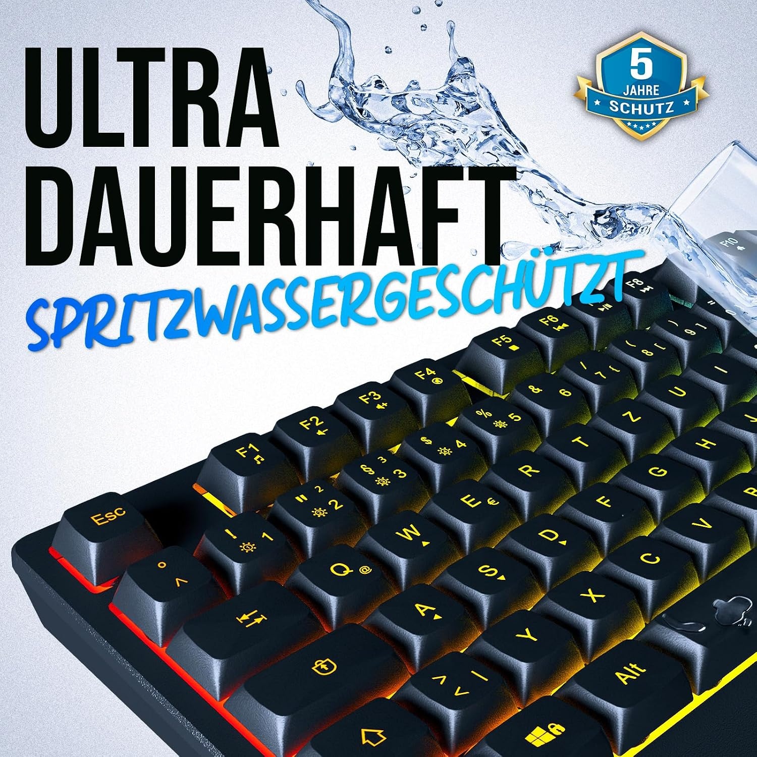 Gaming Toetsenbord Zwart QWERTZ DE RGB, 28% Korting